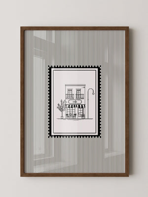 Café Illustration Streifenoptik