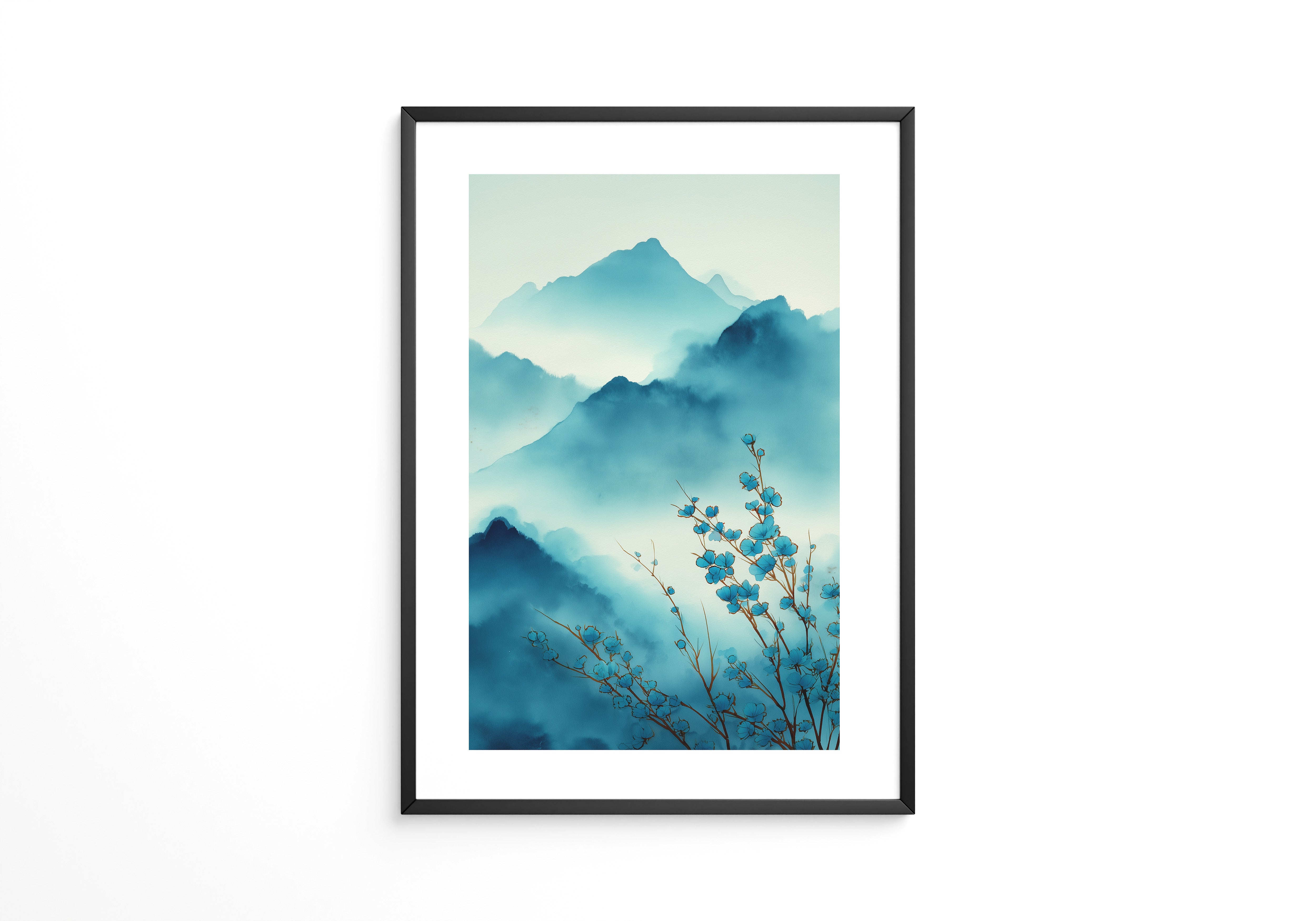 Blaue Blüten Berglandschaft