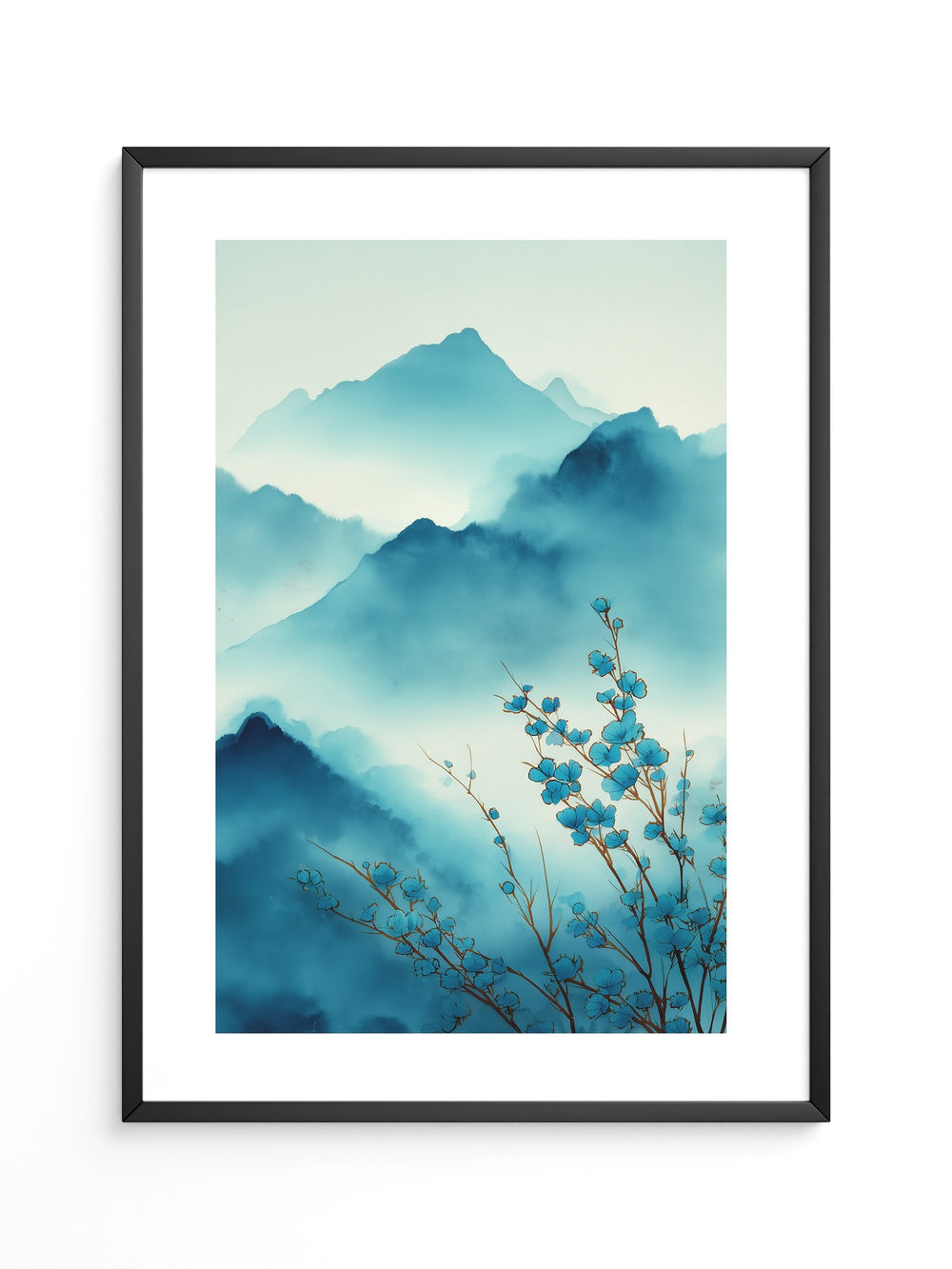 Blaue Blüten Berglandschaft