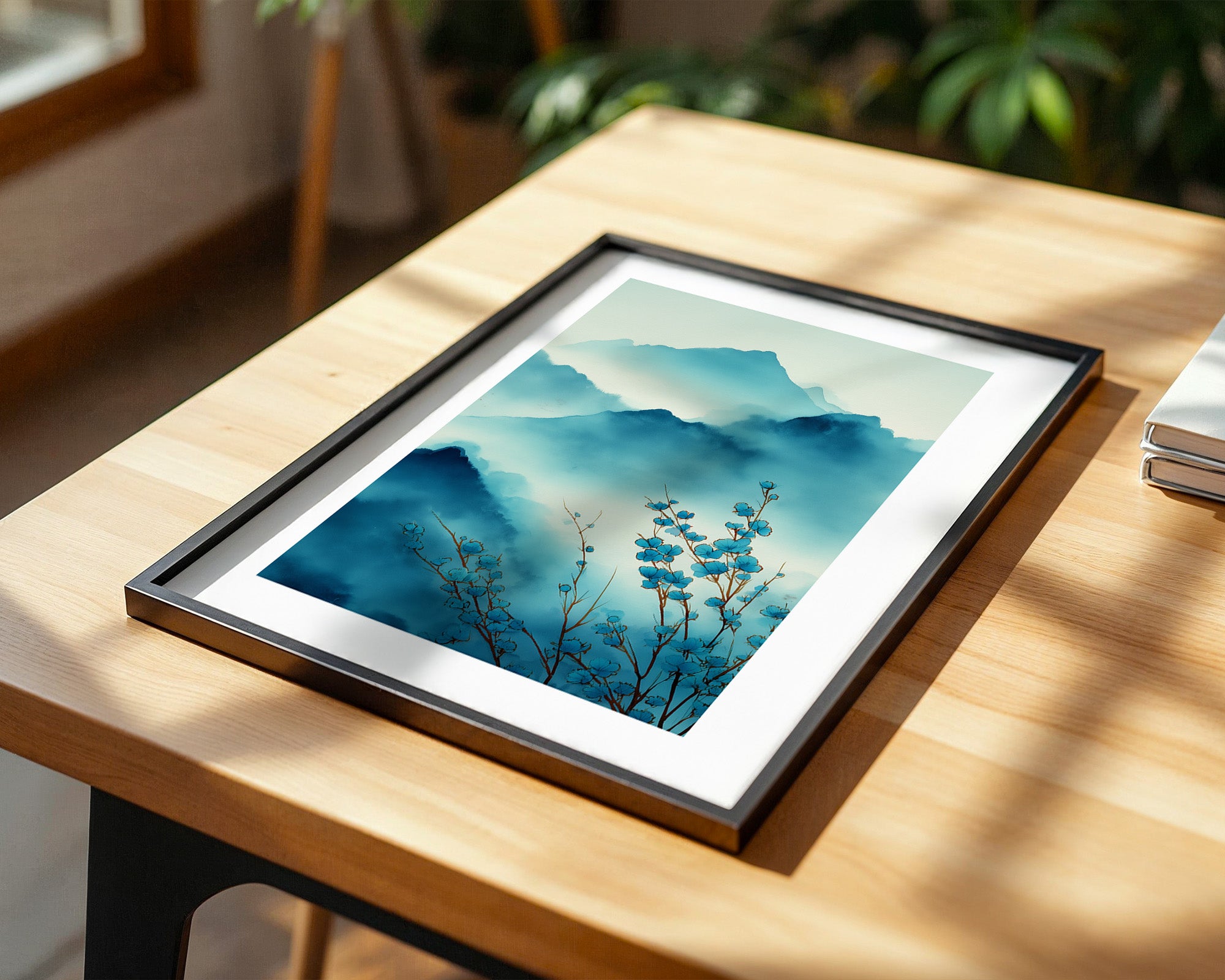 Blaue Blüten Berglandschaft