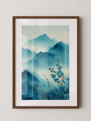 Blaue Blüten Berglandschaft