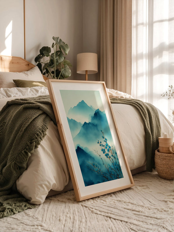 Blaue Blüten Berglandschaft