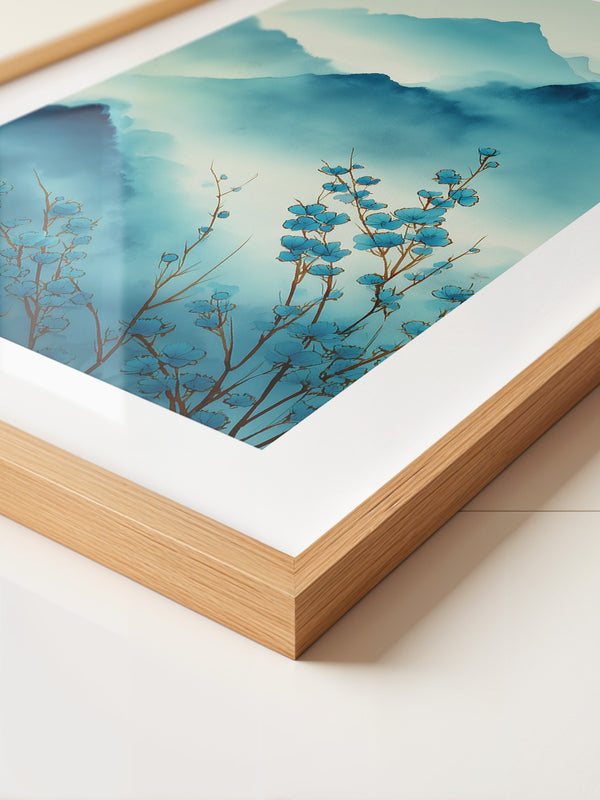 Blaue Blüten Berglandschaft