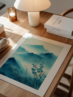 Blaue Blüten Berglandschaft