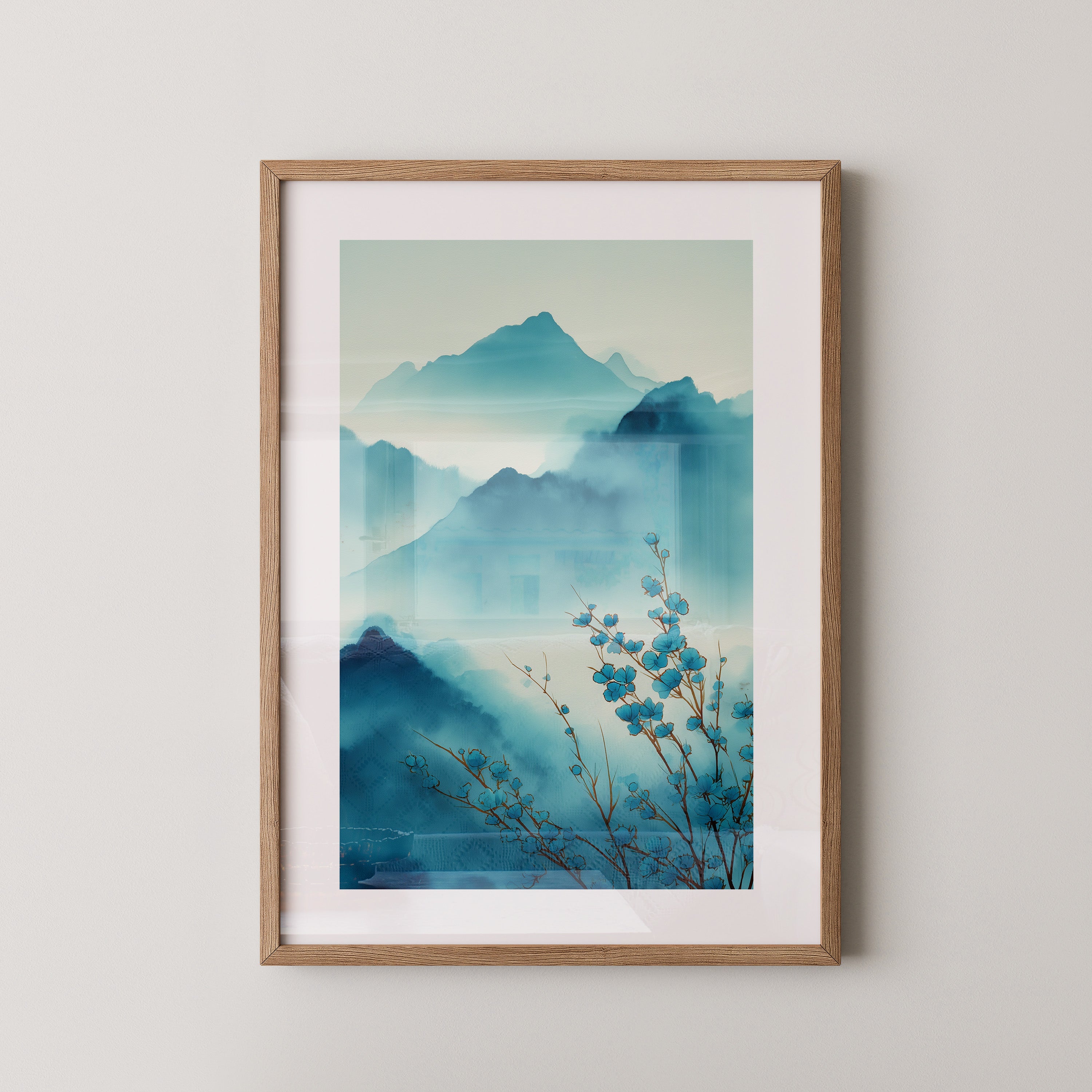 Blaue Blüten Berglandschaft