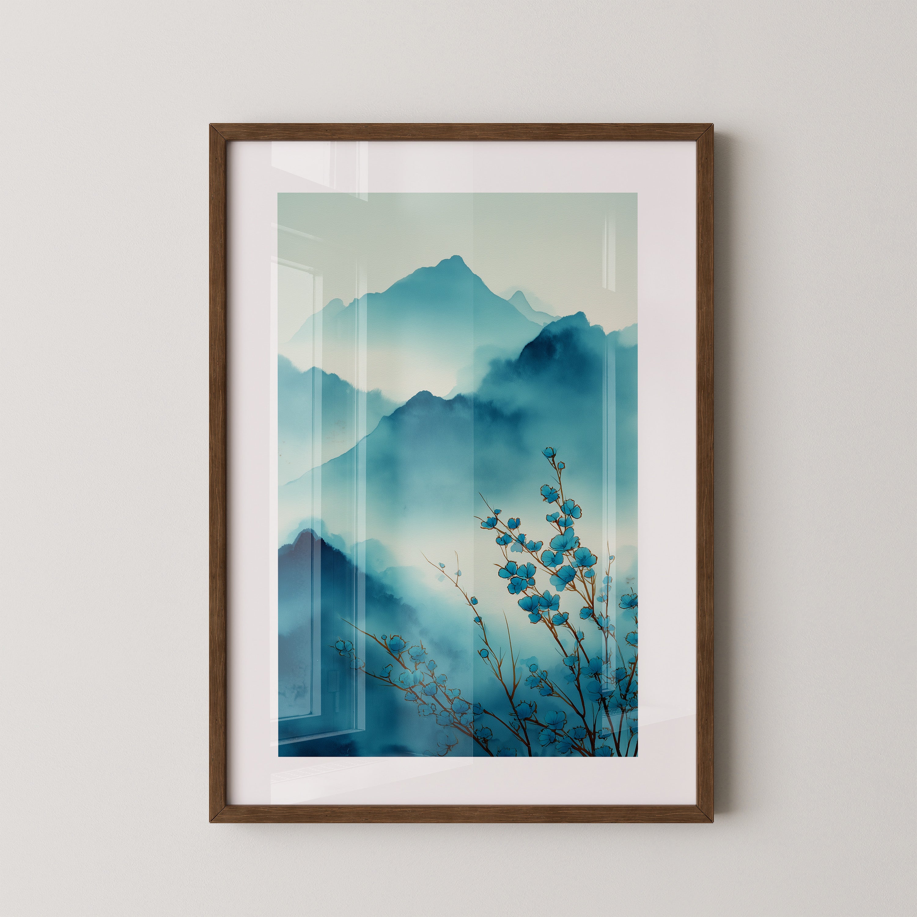 Blaue Blüten Berglandschaft