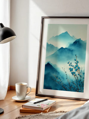 Blaue Blüten Berglandschaft