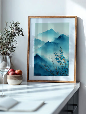 Blaue Blüten Berglandschaft