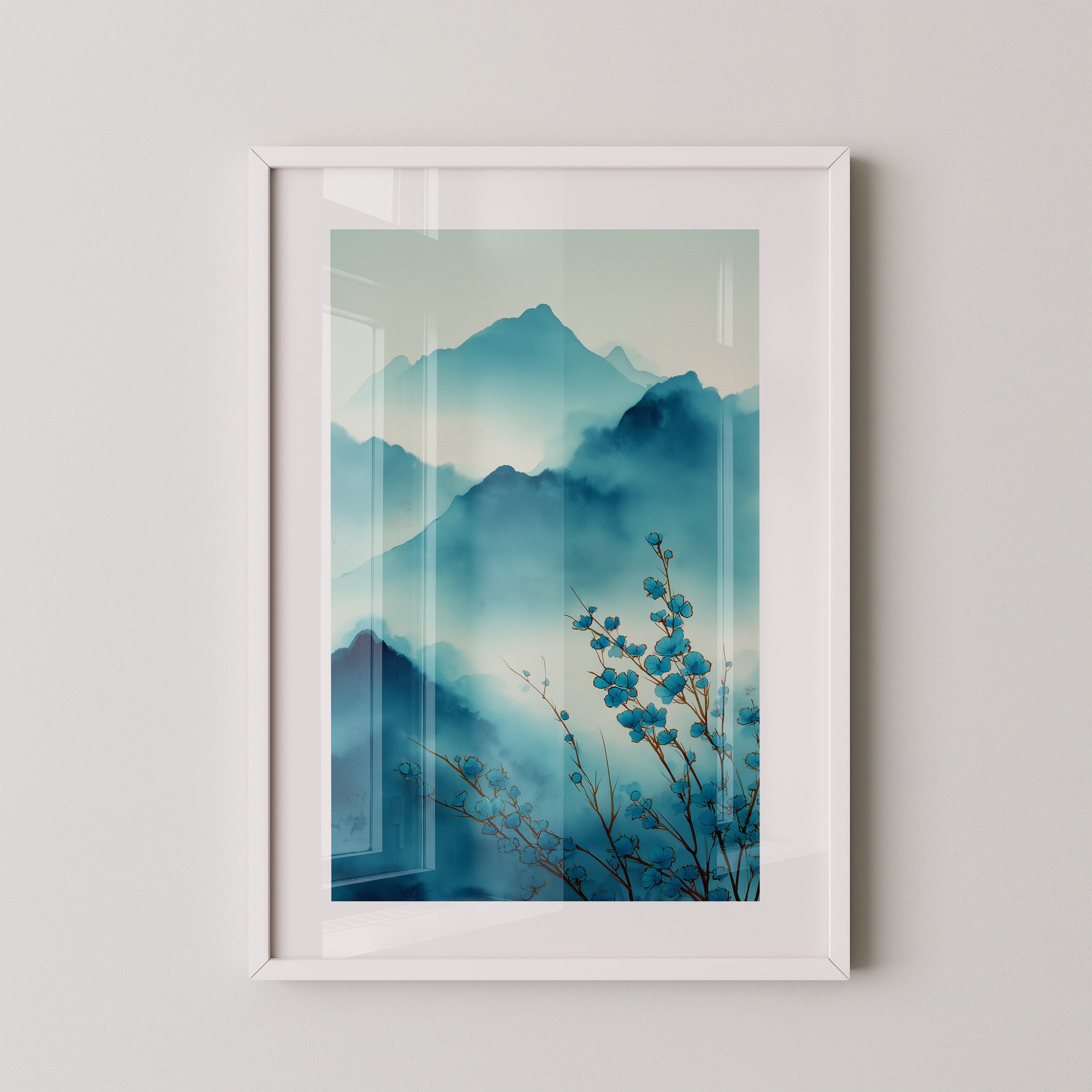 Blaue Blüten Berglandschaft