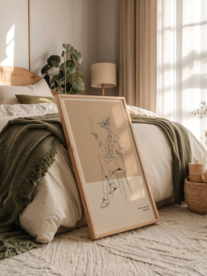 Vogel Gentleman Zigarrenrauch Skizze