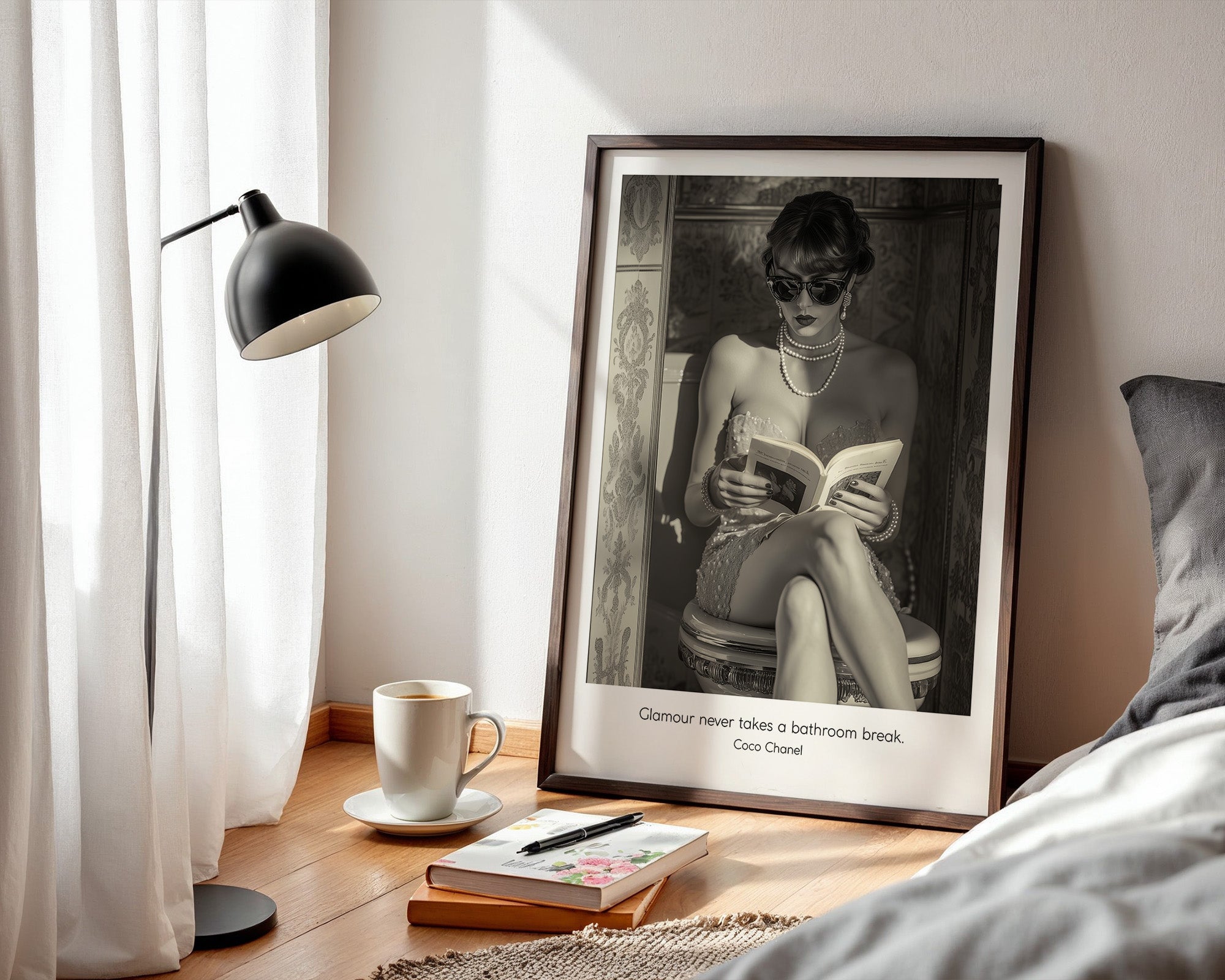 Glamour Dame Retro Schwarzweiß