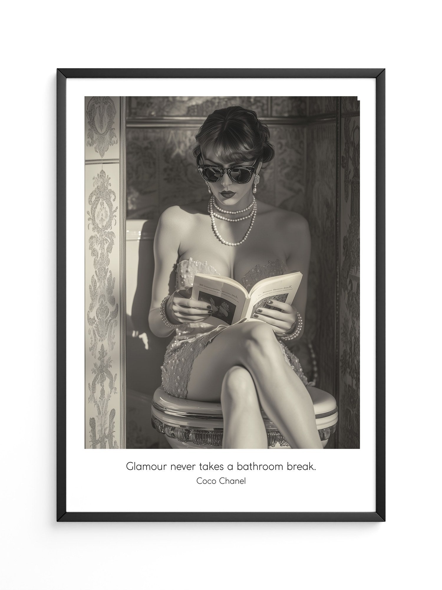 Glamour Dame Retro Schwarzweiß