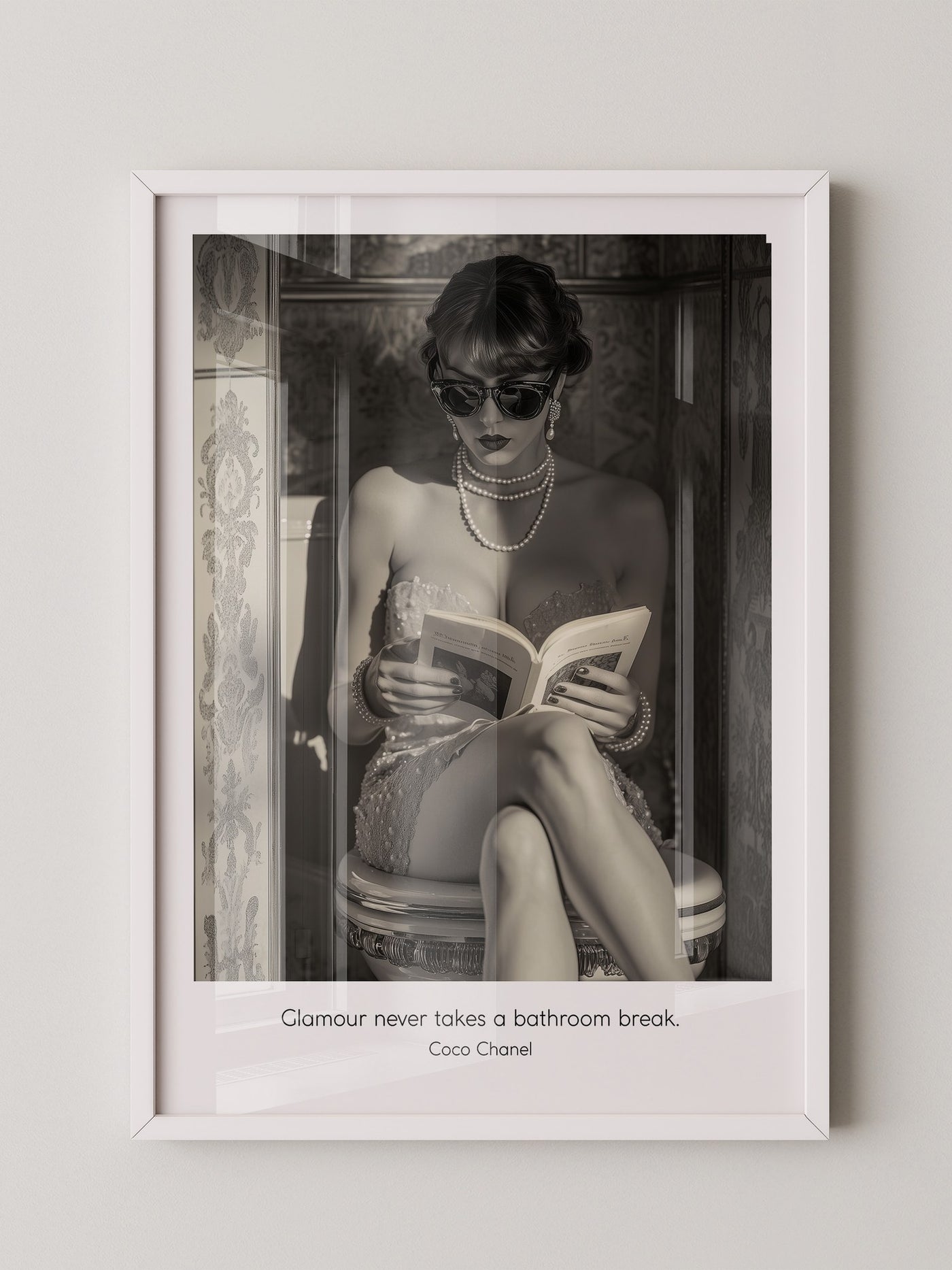 Glamour Dame Retro Schwarzweiß