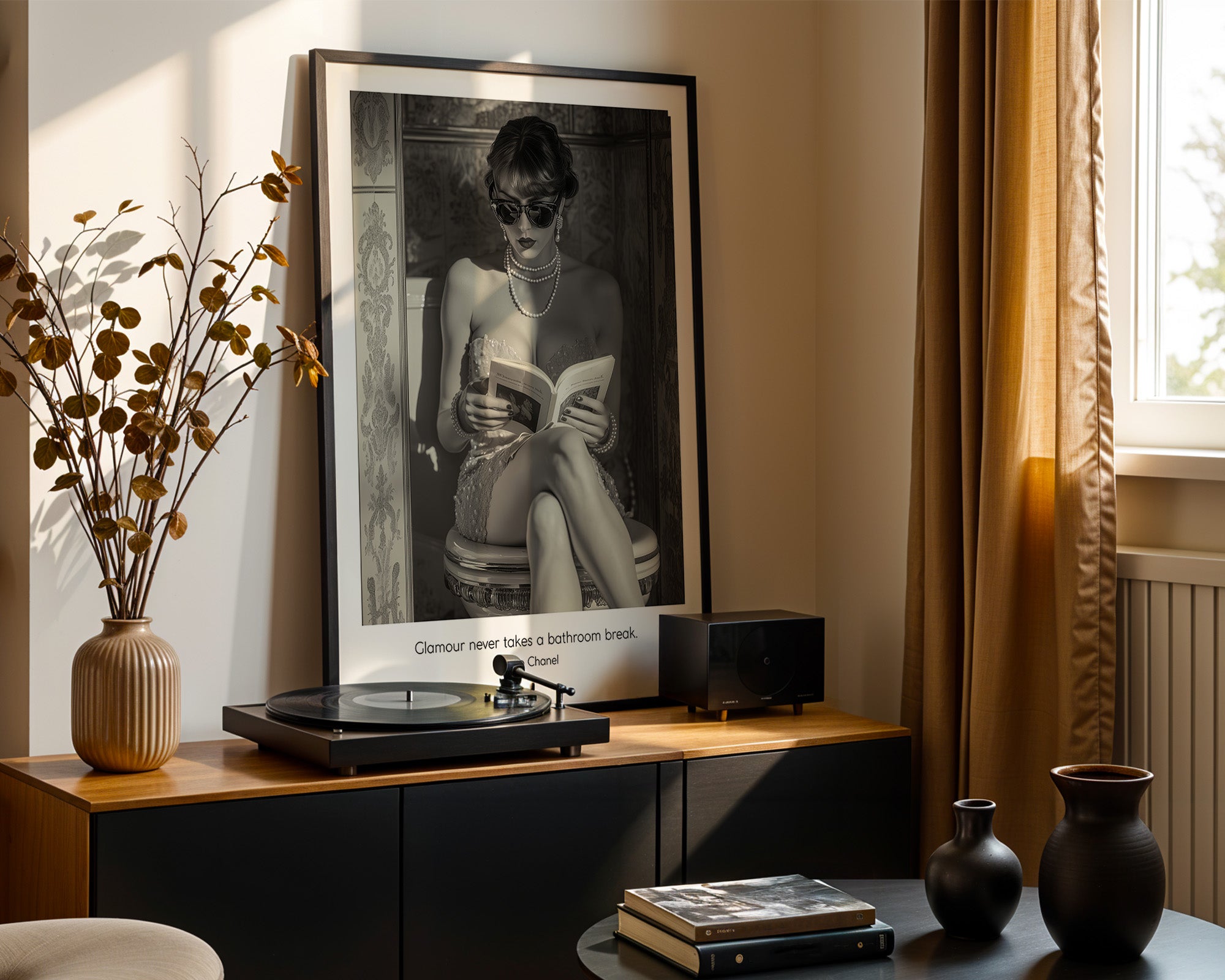 Glamour Dame Retro Schwarzweiß