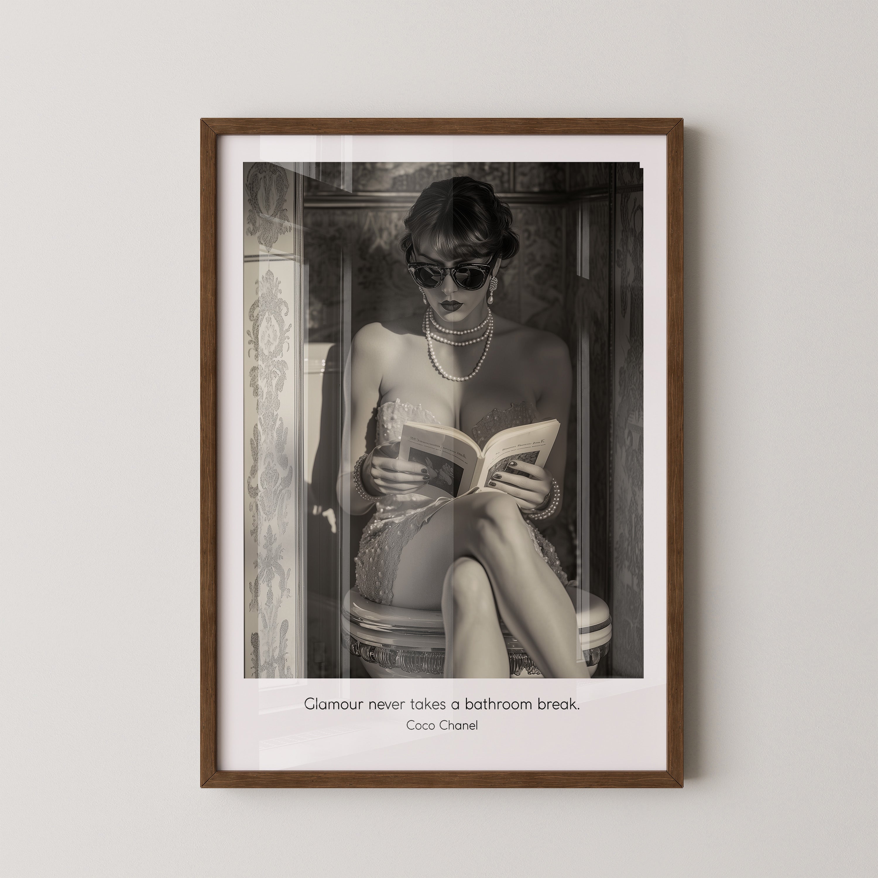 Glamour Dame Retro Schwarzweiß