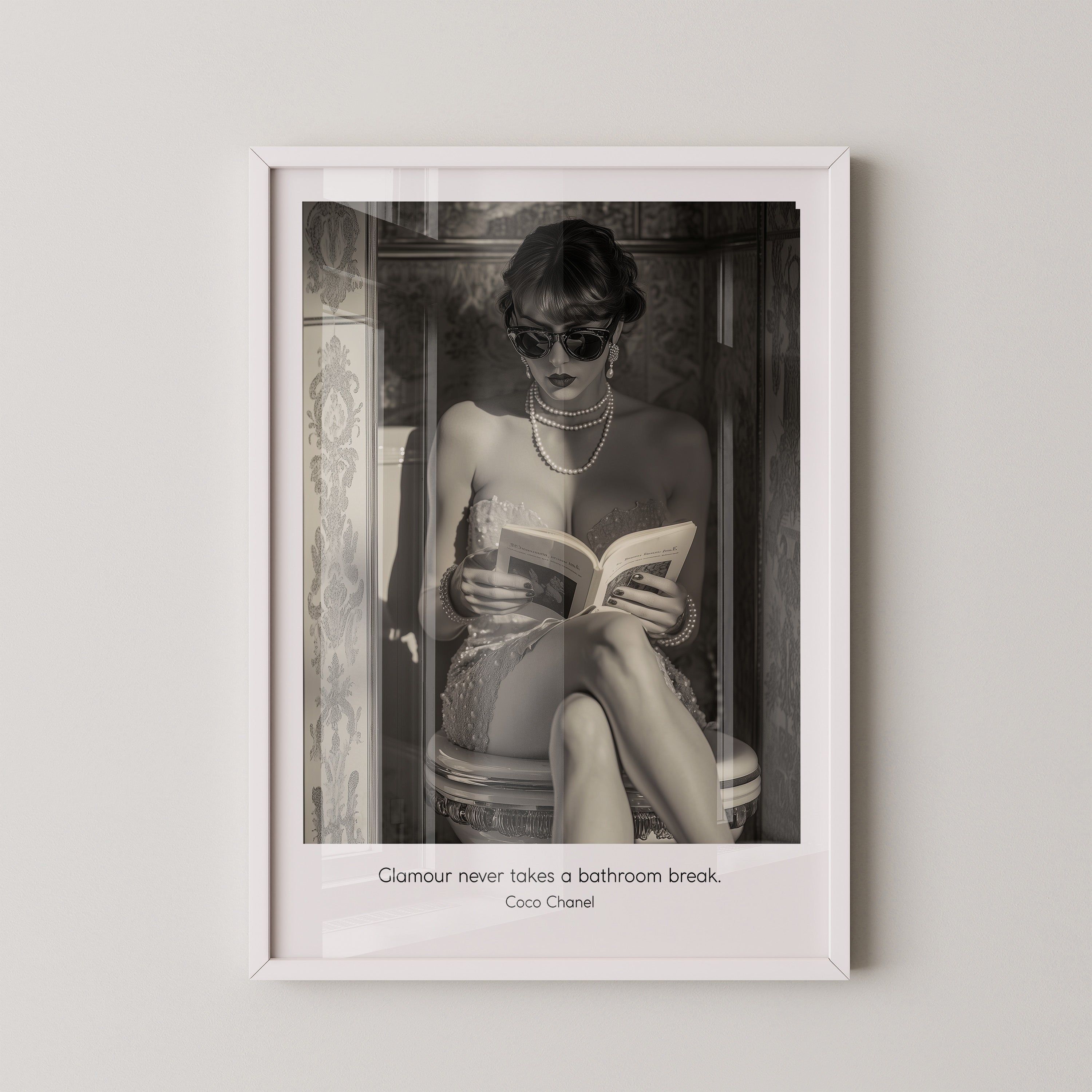 Glamour Dame Retro Schwarzweiß