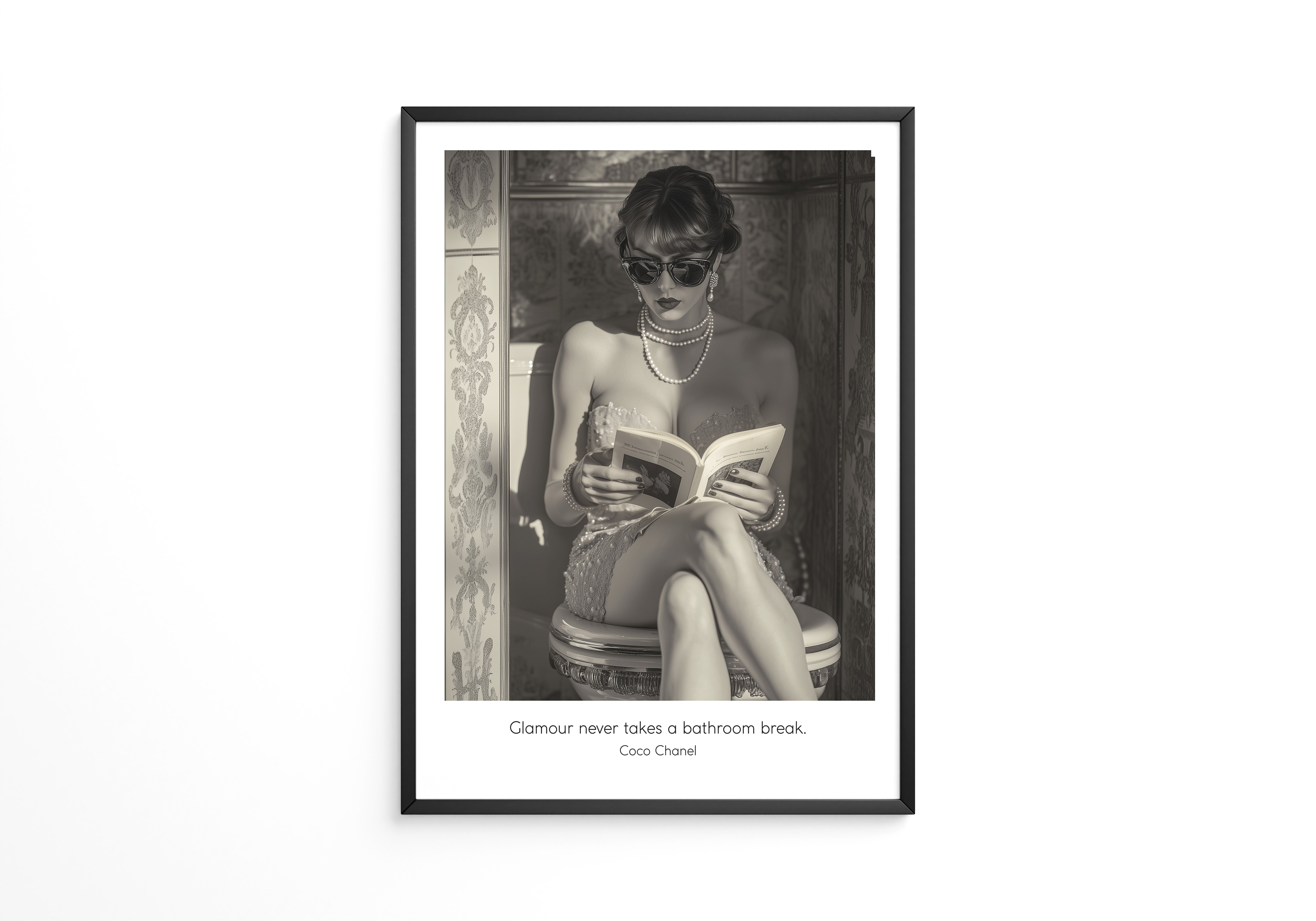 Glamour Dame Retro Schwarzweiß