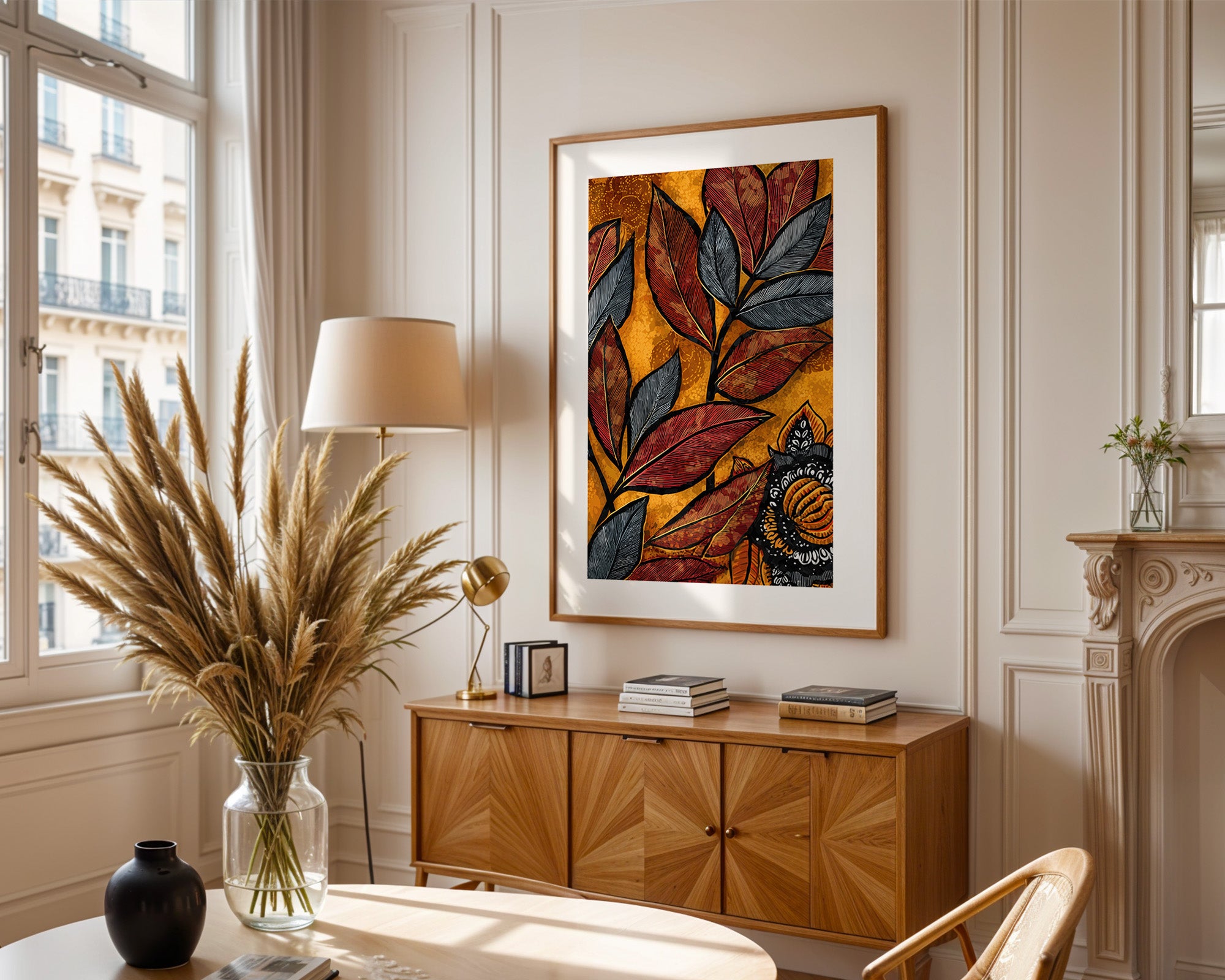 Herbstblätter Ornament Goldton