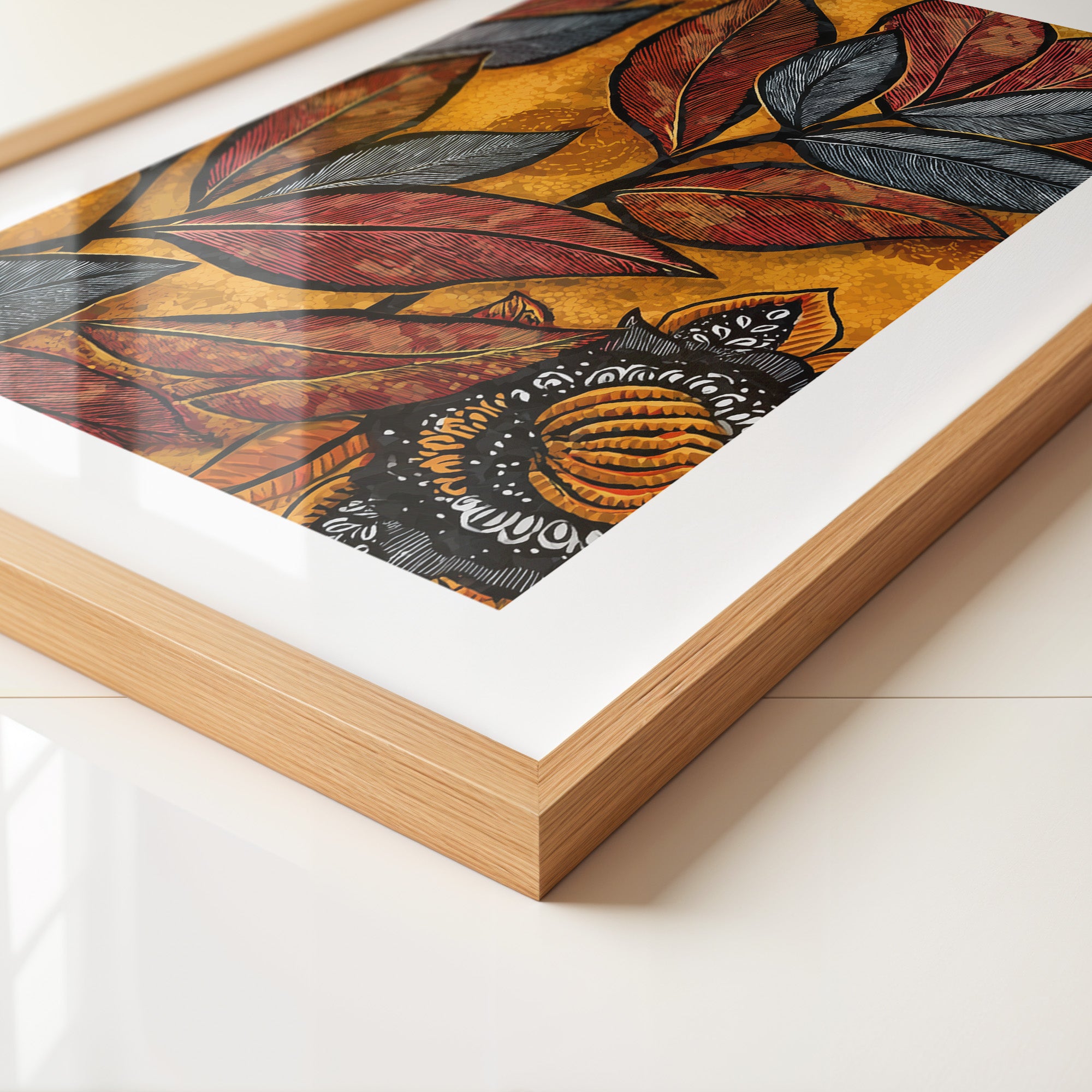 Herbstblätter Ornament Goldton