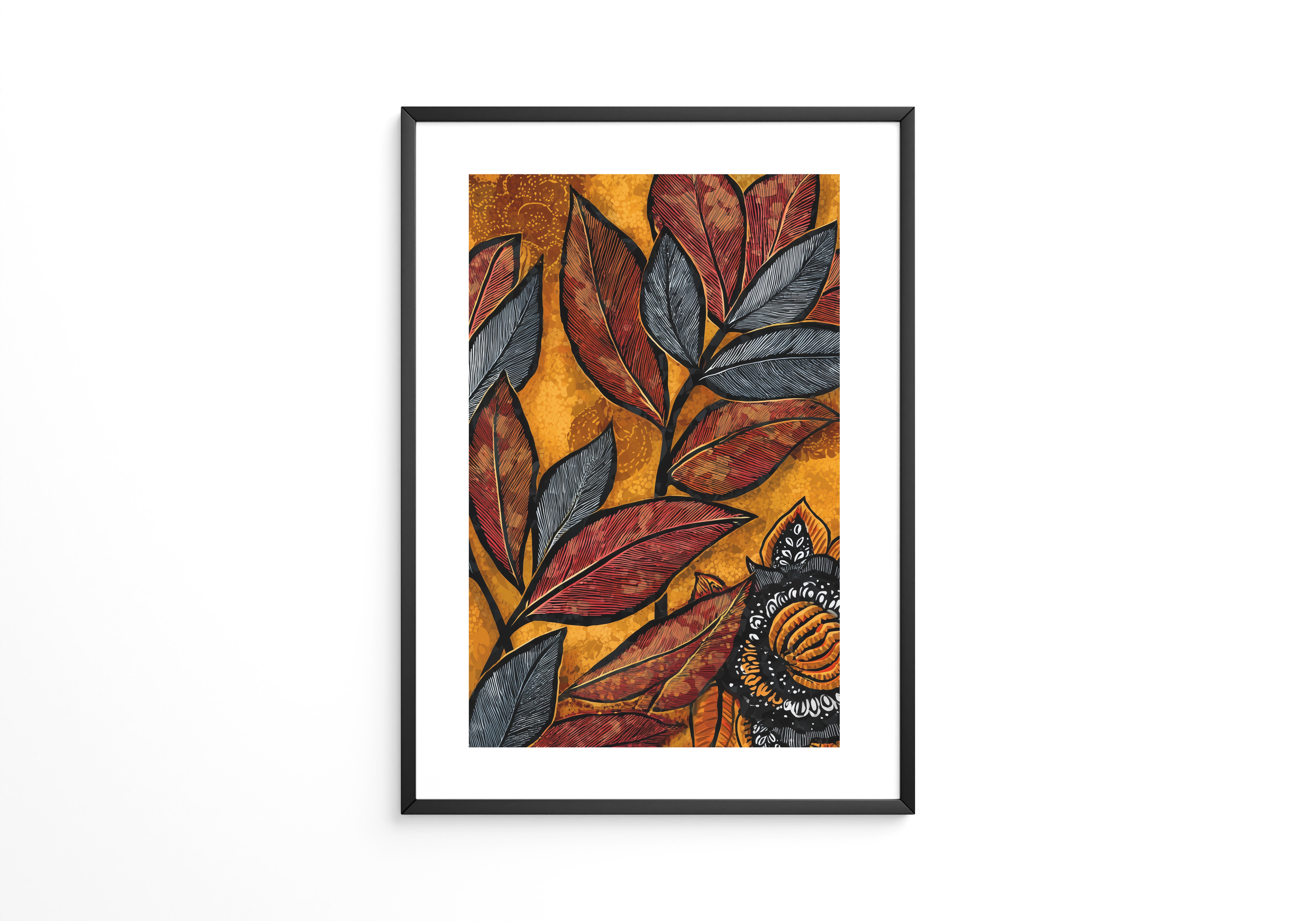 Herbstblätter Ornament Goldton