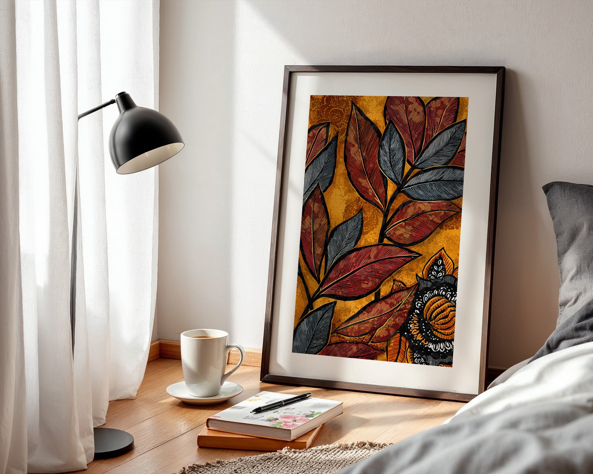 Herbstblätter Ornament Goldton