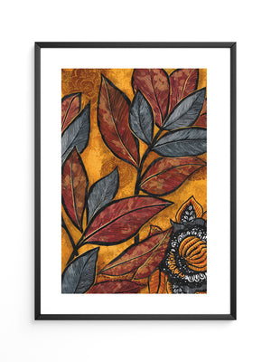Herbstblätter Ornament Goldton