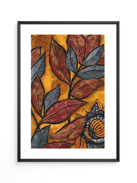 Herbstblätter Ornament Goldton