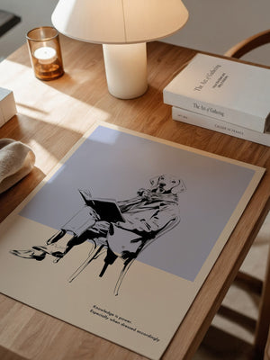 Hund liest Buch lässig Vintage