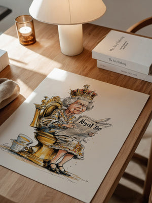 Königin Zeitung Cartoon Goldthron