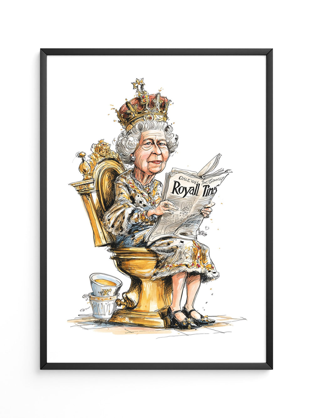 Königin Zeitung Cartoon Goldthron
