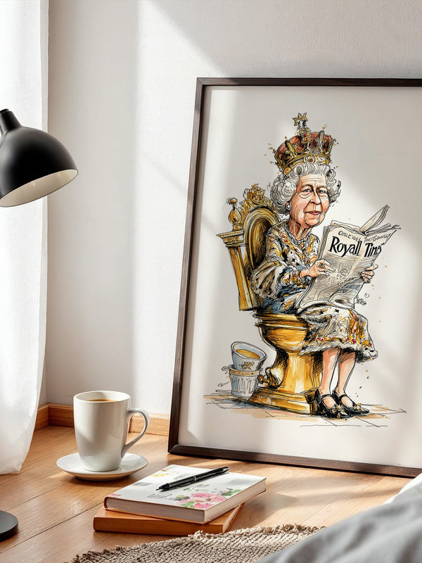 Königin Zeitung Cartoon Goldthron