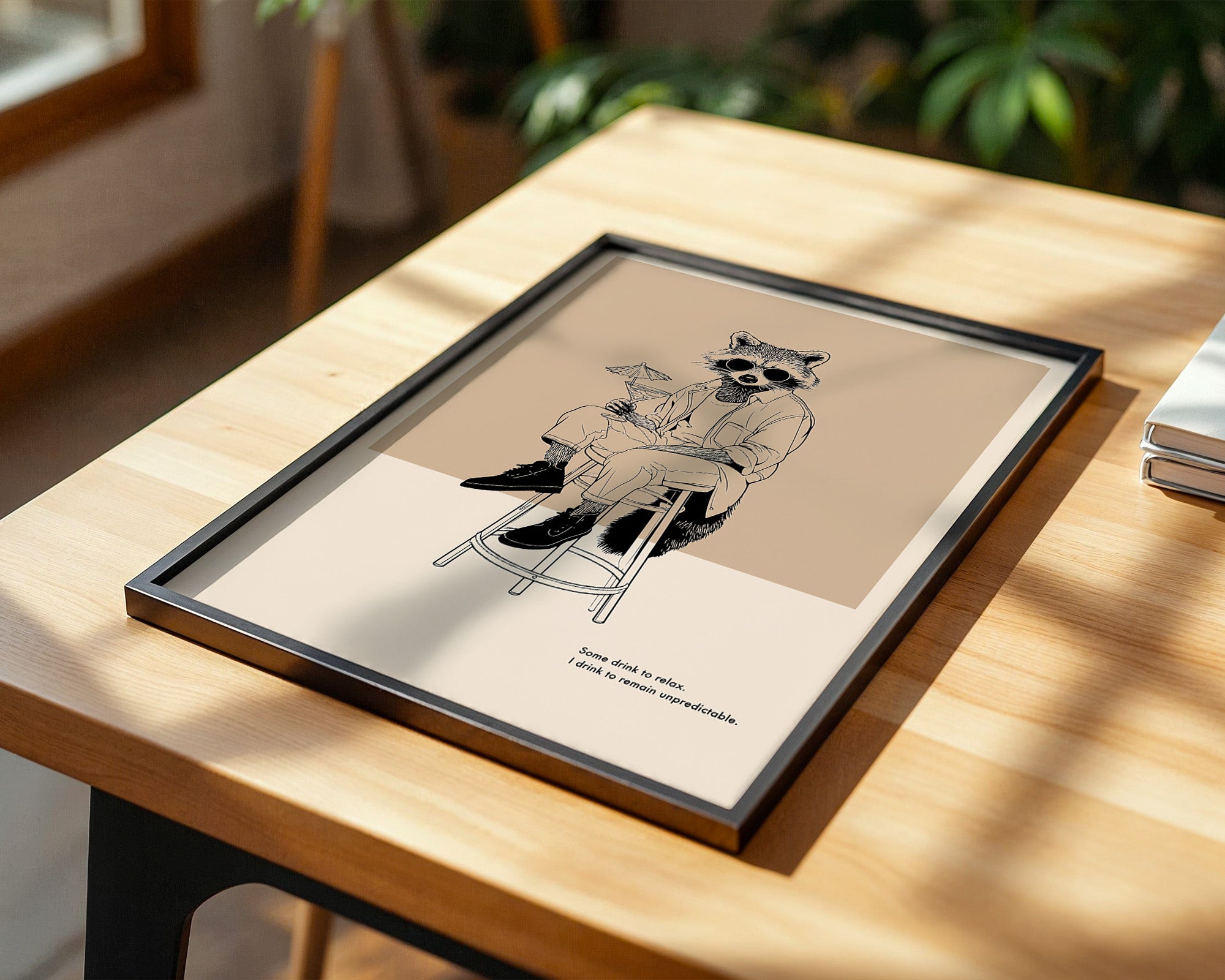 Waschbär stilvoll lässig