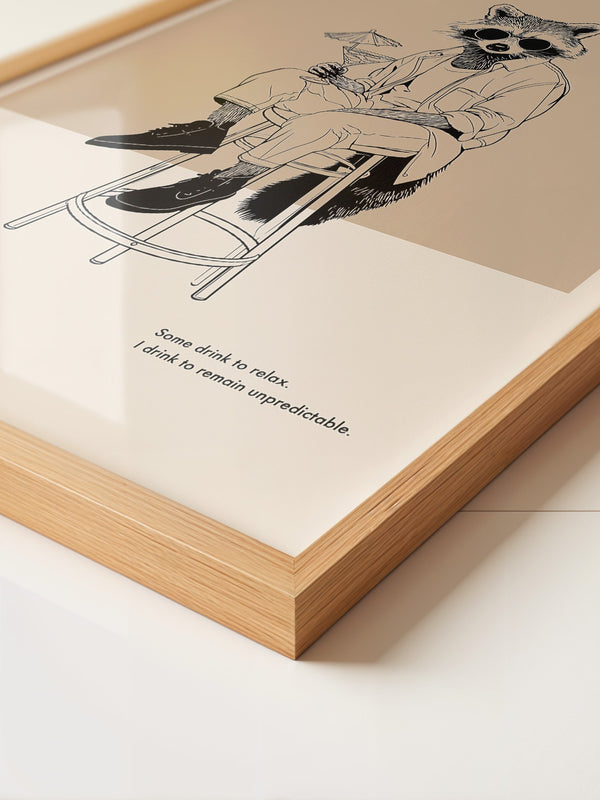 Waschbär stilvoll lässig