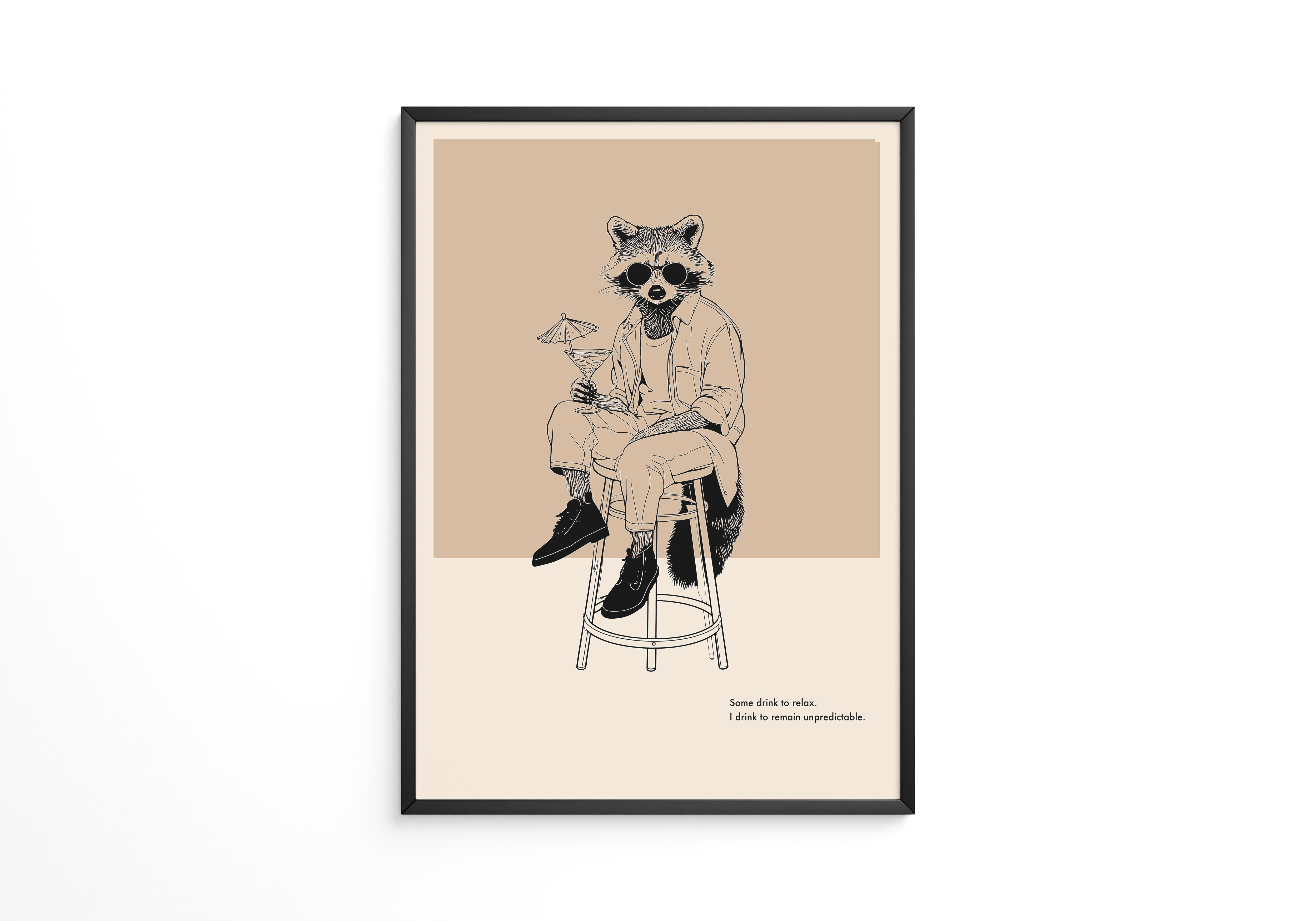 Waschbär stilvoll lässig