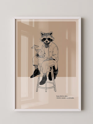 Waschbär stilvoll lässig