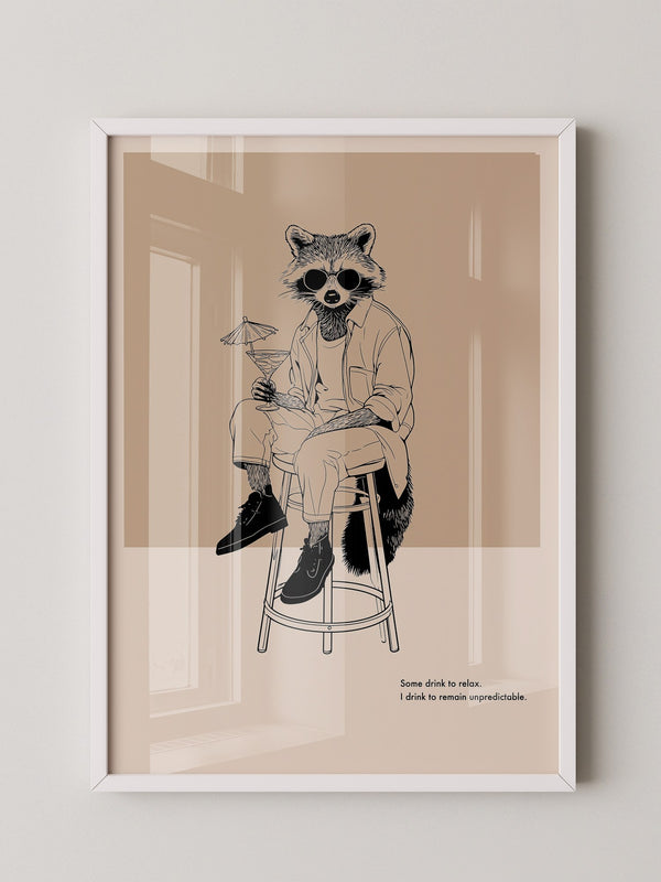 Waschbär stilvoll lässig