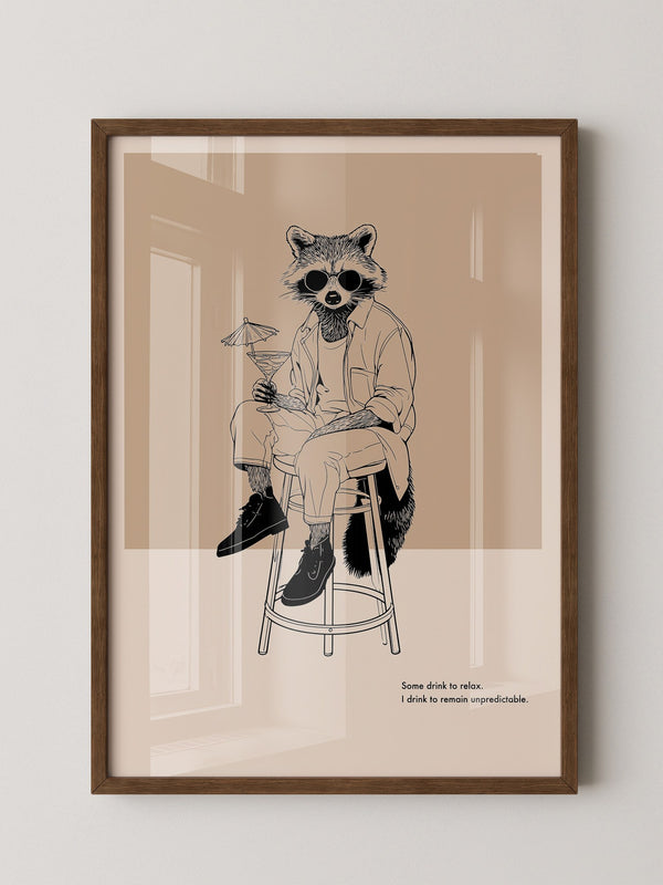 Waschbär stilvoll lässig