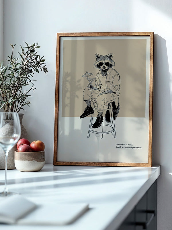 Waschbär stilvoll lässig