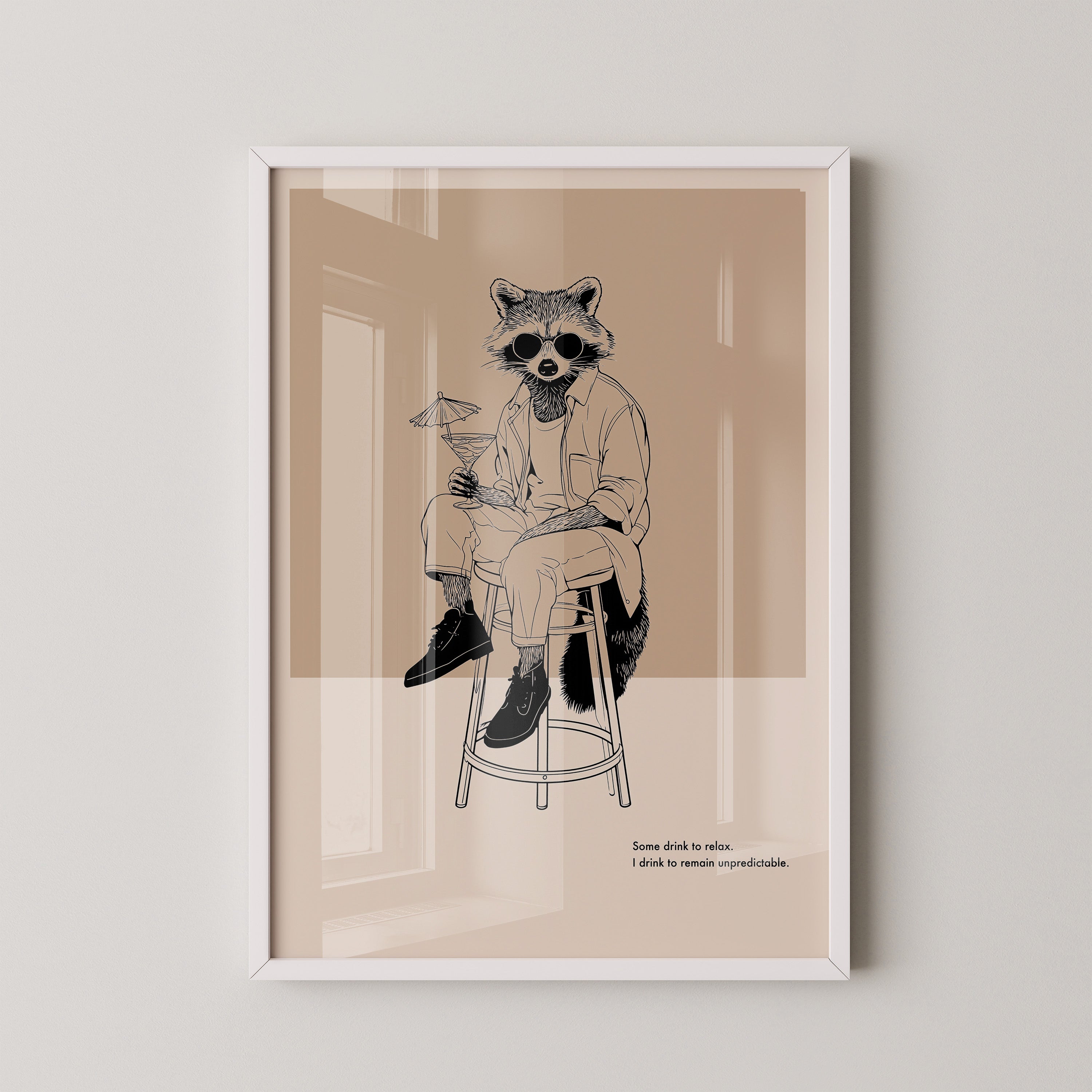 Waschbär stilvoll lässig