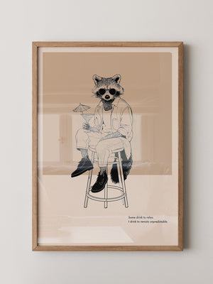 Waschbär stilvoll lässig