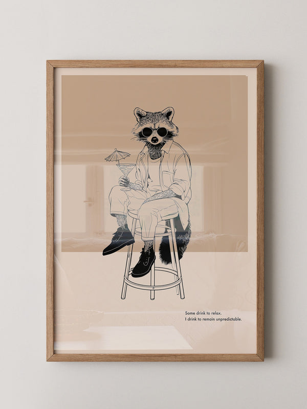 Waschbär stilvoll lässig