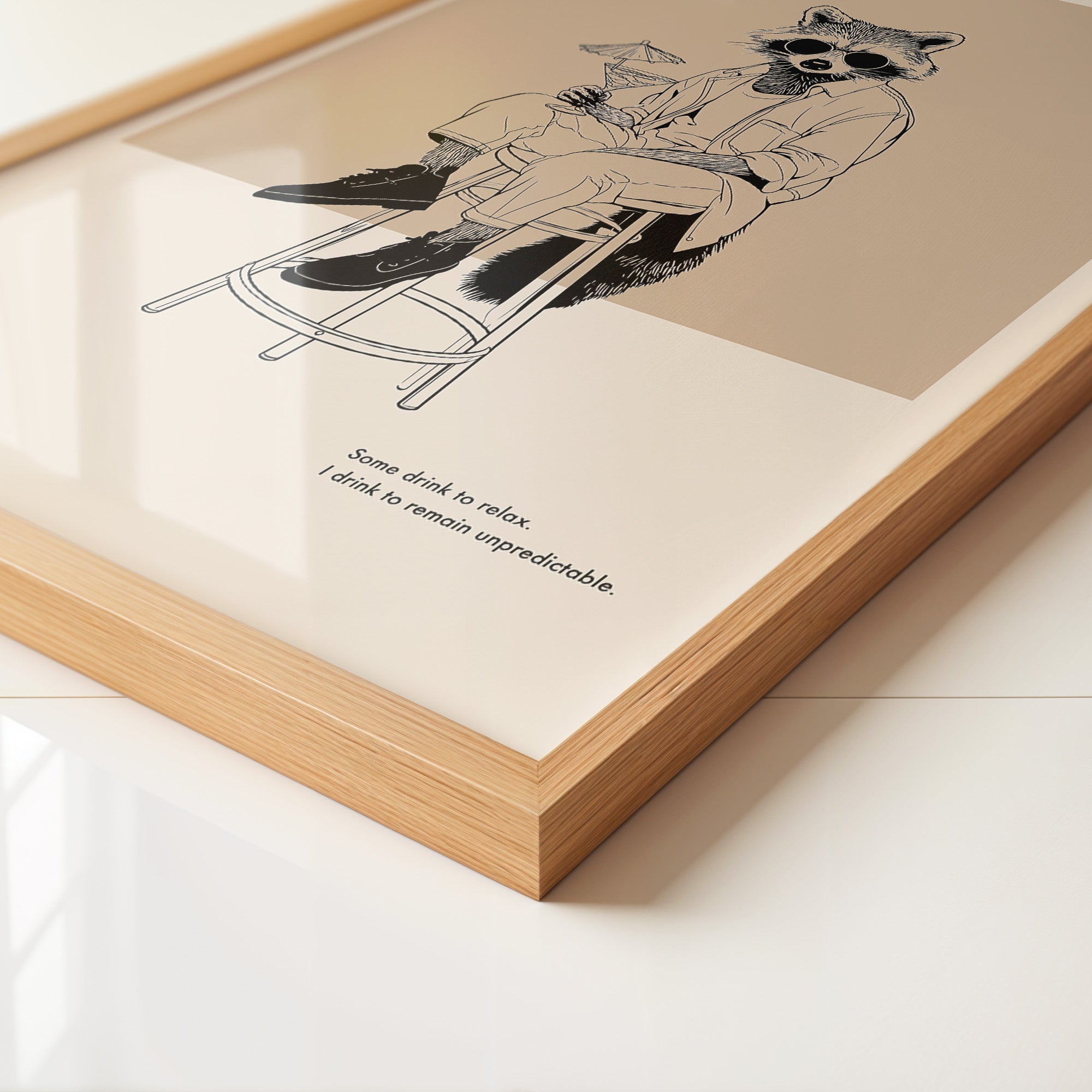 Waschbär stilvoll lässig