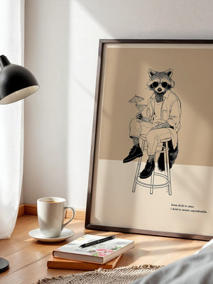 Waschbär stilvoll lässig