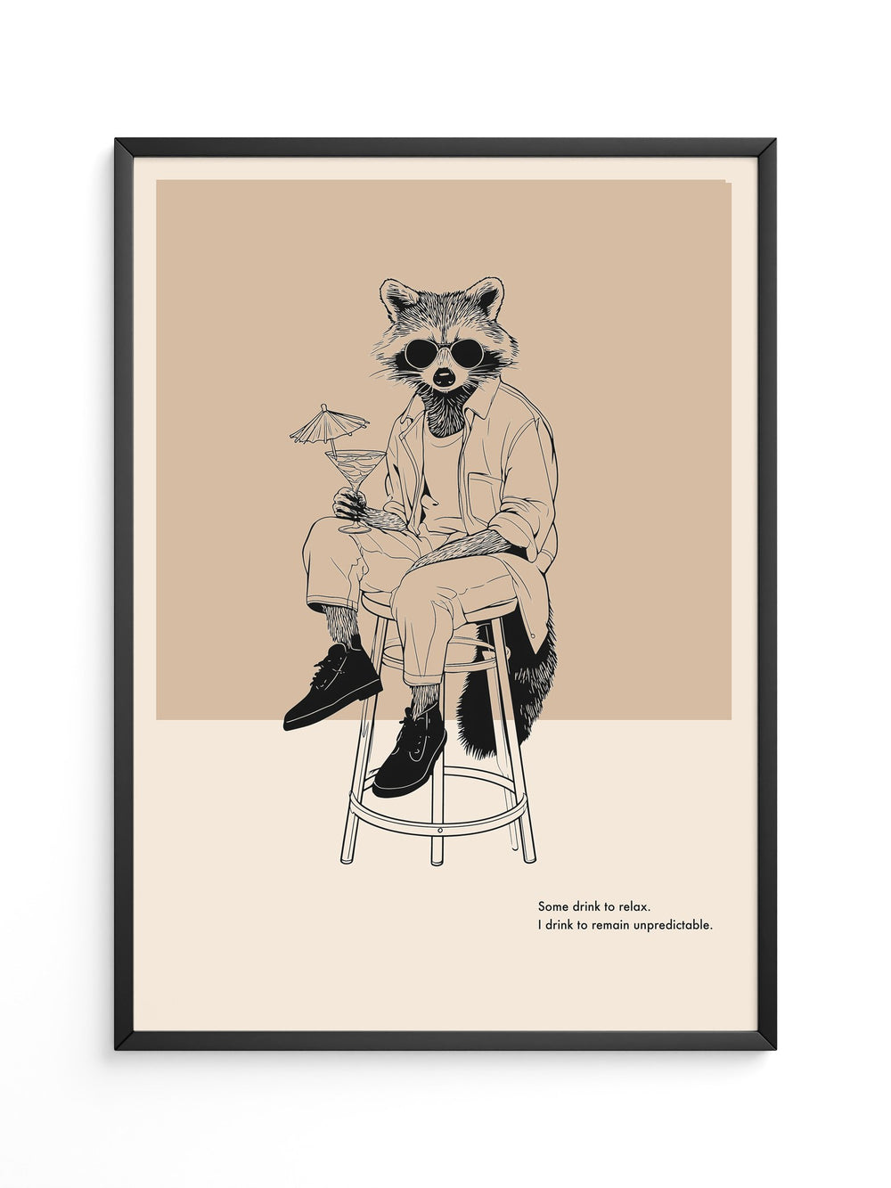 Waschbär stilvoll lässig