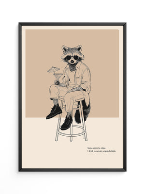 Waschbär stilvoll lässig