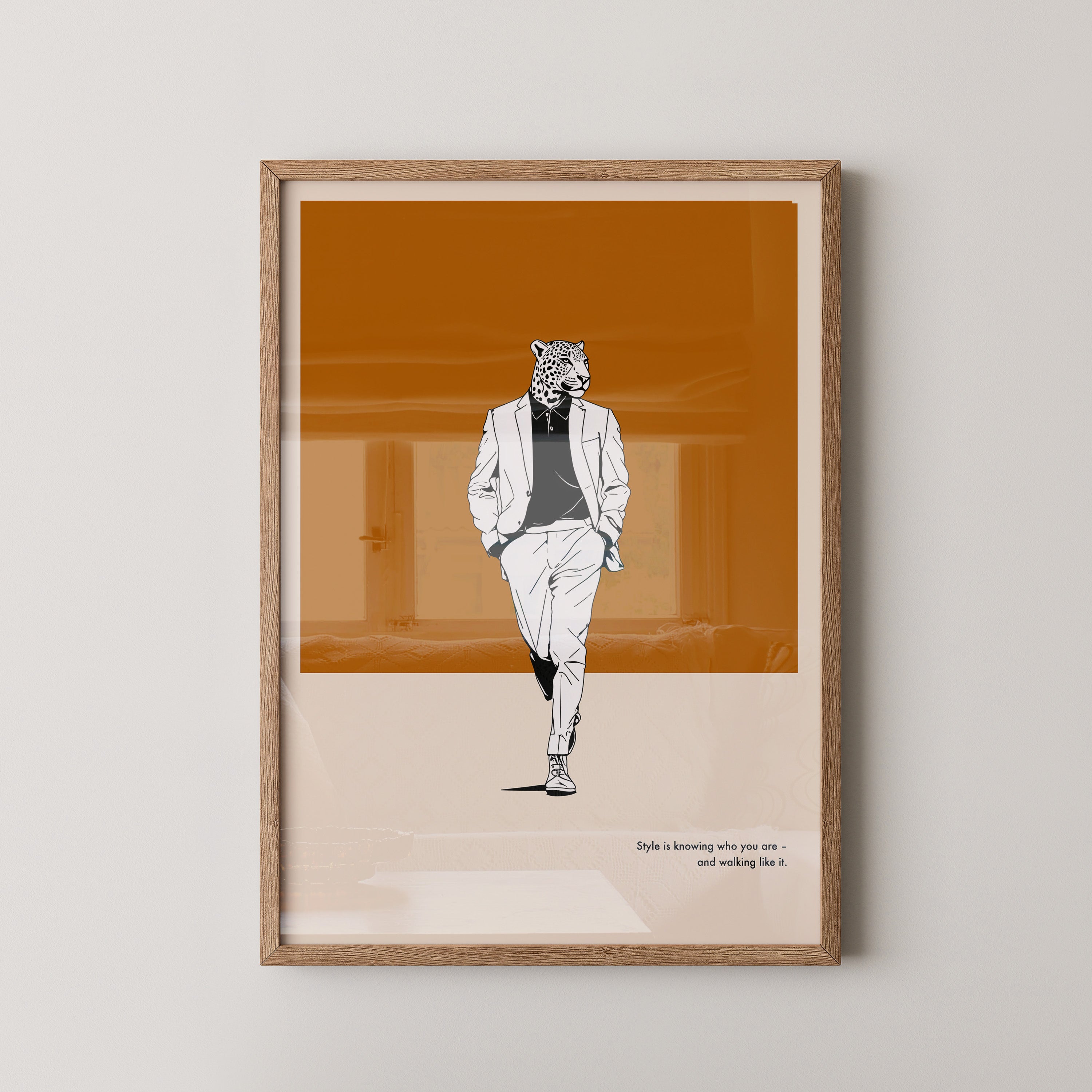 Leopardenkopf Anzug Retro Chic