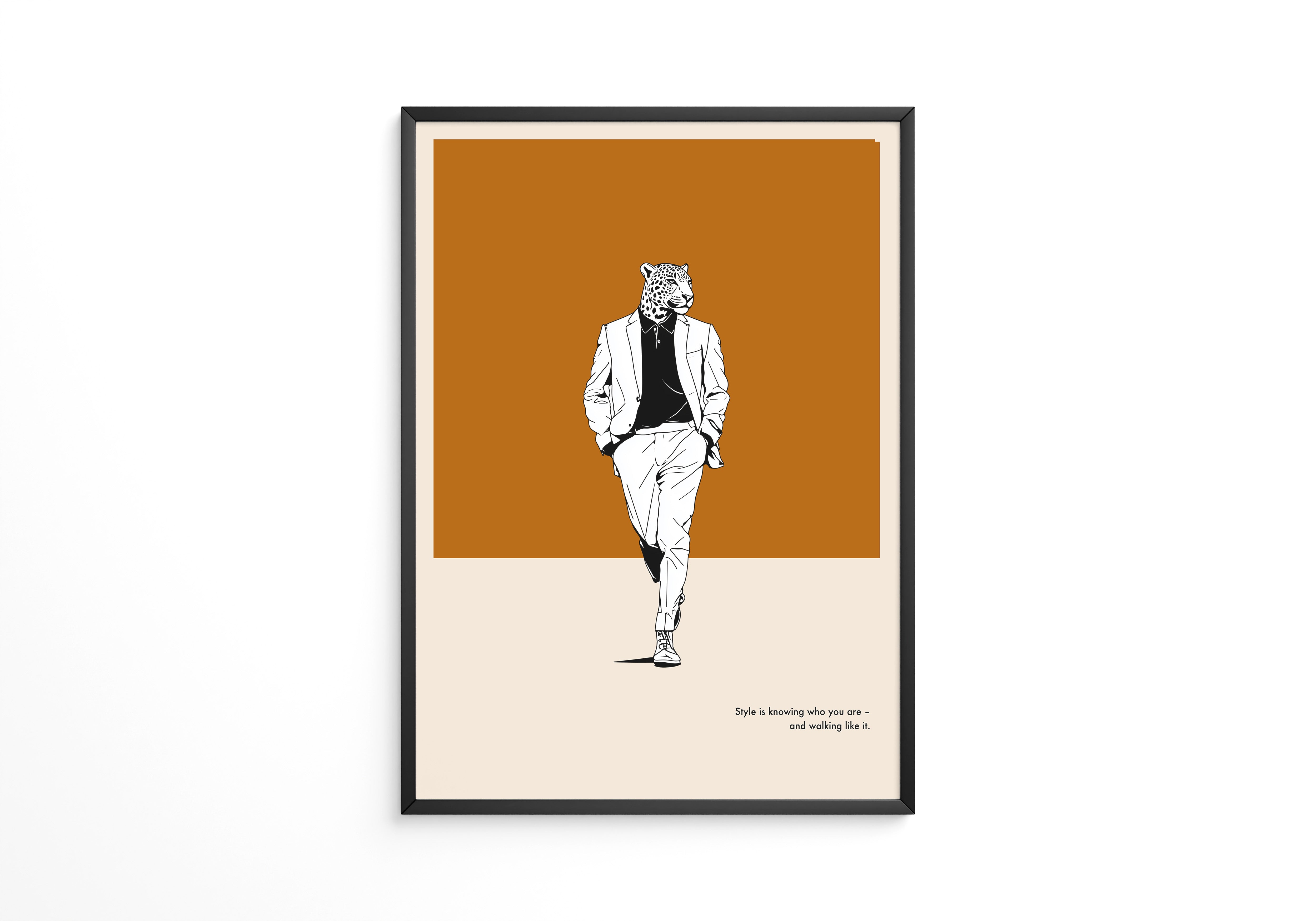 Leopardenkopf Anzug Retro Chic