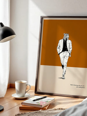 Leopardenkopf Anzug Retro Chic