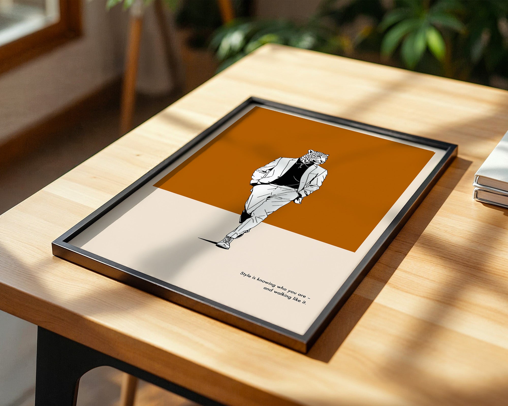 Leopardenkopf Anzug Retro Chic