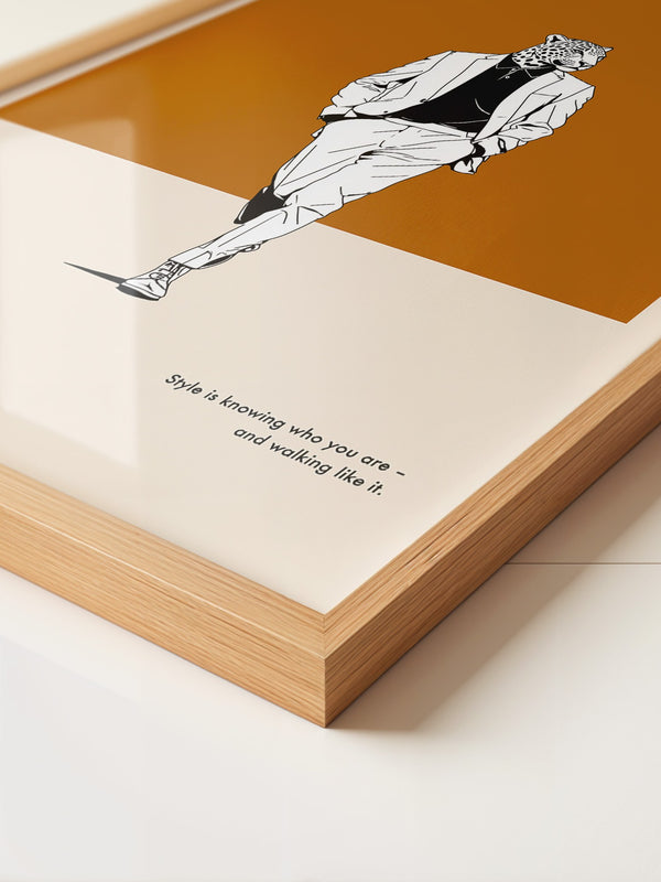 Leopardenkopf Anzug Retro Chic